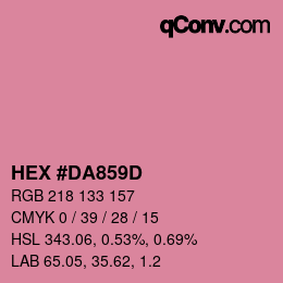 Color code: HEX #DA859D | qconv.com