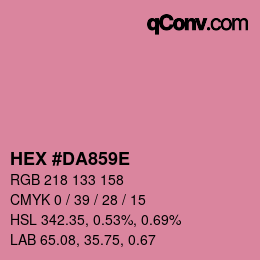 Color code: HEX #DA859E | qconv.com