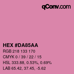 カラーコード: HEX #DA85AA | qconv.com