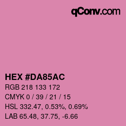 カラーコード: HEX #DA85AC | qconv.com