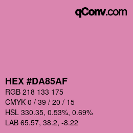 カラーコード: HEX #DA85AF | qconv.com