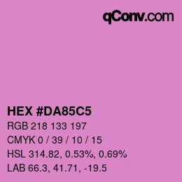 颜色代码: HEX #DA85C5 | qconv.com