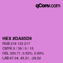 Color code: HEX #DA85D9 | qconv.com