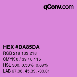Color code: HEX #DA85DA | qconv.com