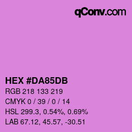 Color code: HEX #DA85DB | qconv.com