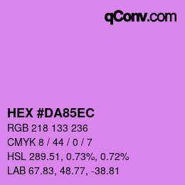 カラーコード: HEX #DA85EC | qconv.com