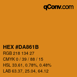 Color code: HEX #DA861B | qconv.com