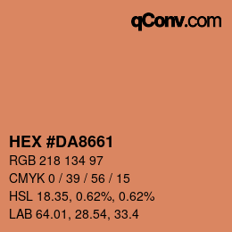 Color code: HEX #DA8661 | qconv.com