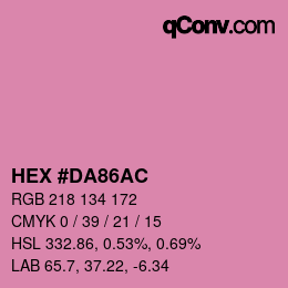 颜色代码: HEX #DA86AC | qconv.com