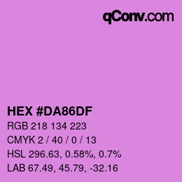 Color code: HEX #DA86DF | qconv.com