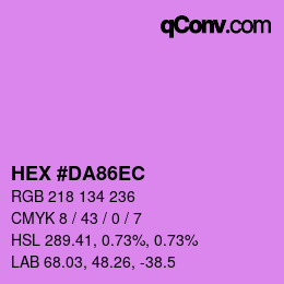 Color code: HEX #DA86EC | qconv.com
