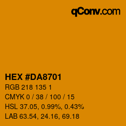 Color code: HEX #DA8701 | qconv.com