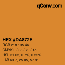 Color code: HEX #DA872E | qconv.com