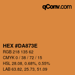 Color code: HEX #DA873E | qconv.com