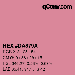 Color code: HEX #DA879A | qconv.com
