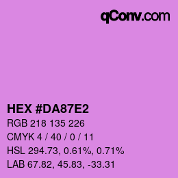 カラーコード: HEX #DA87E2 | qconv.com