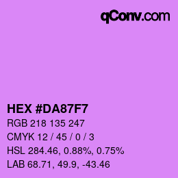 Color code: HEX #DA87F7 | qconv.com