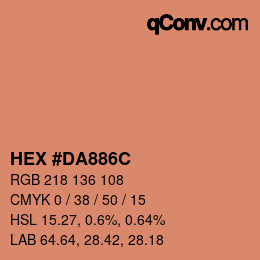 カラーコード: HEX #DA886C | qconv.com