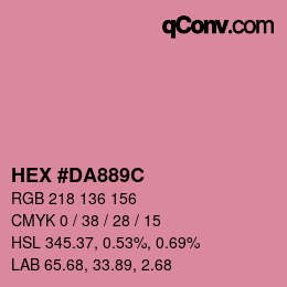 Color code: HEX #DA889C | qconv.com
