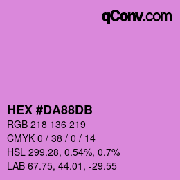 カラーコード: HEX #DA88DB | qconv.com