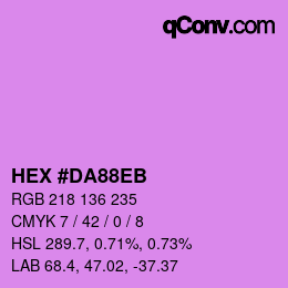 Color code: HEX #DA88EB | qconv.com