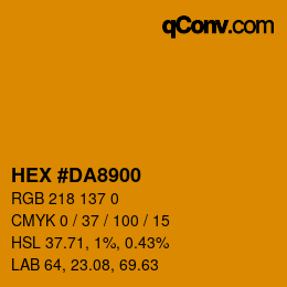 Color code: HEX #DA8900 | qconv.com
