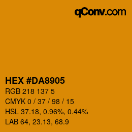 カラーコード: HEX #DA8905 | qconv.com