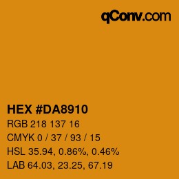 Color code: HEX #DA8910 | qconv.com