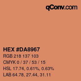 Color code: HEX #DA8967 | qconv.com