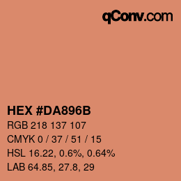 Color code: HEX #DA896B | qconv.com