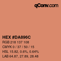 Color code: HEX #DA896C | qconv.com