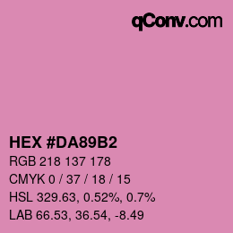 カラーコード: HEX #DA89B2 | qconv.com