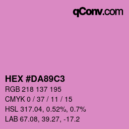 カラーコード: HEX #DA89C3 | qconv.com