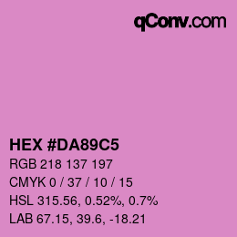 颜色代码: HEX #DA89C5 | qconv.com