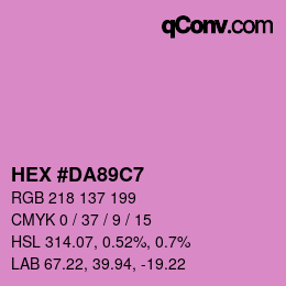 Color code: HEX #DA89C7 | qconv.com