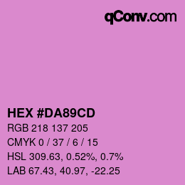 カラーコード: HEX #DA89CD | qconv.com