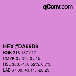 Color code: HEX #DA89D9 | qconv.com