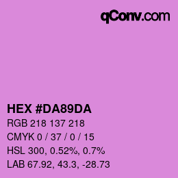 カラーコード: HEX #DA89DA | qconv.com
