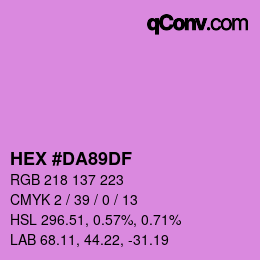 Color code: HEX #DA89DF | qconv.com