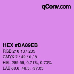 Color code: HEX #DA89EB | qconv.com