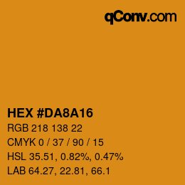 カラーコード: HEX #DA8A16 | qconv.com