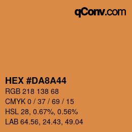 Color code: HEX #DA8A44 | qconv.com