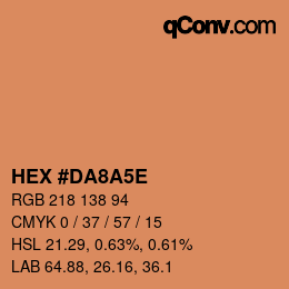 颜色代码: HEX #DA8A5E | qconv.com