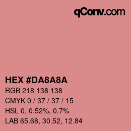 カラーコード: HEX #DA8A8A | qconv.com