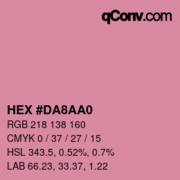 カラーコード: HEX #DA8AA0 | qconv.com