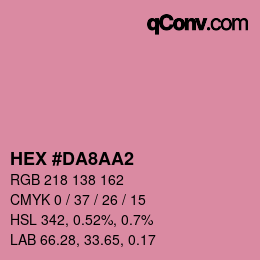 カラーコード: HEX #DA8AA2 | qconv.com