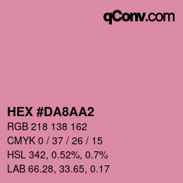 Farbcode: HEX #DA8AA2 | qconv.com