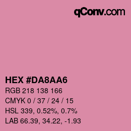 Color code: HEX #DA8AA6 | qconv.com