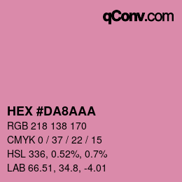 カラーコード: HEX #DA8AAA | qconv.com