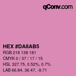 カラーコード: HEX #DA8AB5 | qconv.com